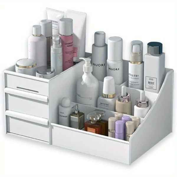1pc Organizador de Maquiagem com Gavetas — Organizador de Bancada para Cosméticos