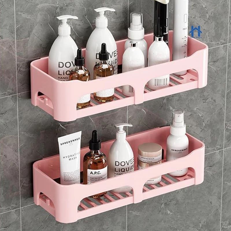 Prateleira Cantoneira Suporte Para Shampoo Banheiro Cozinha Multiuso De Plástico Fixação Com Alto Adesivos