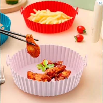 Kit 6 Cesto Forma De Silicone Airfryer Protetor Antiaderente