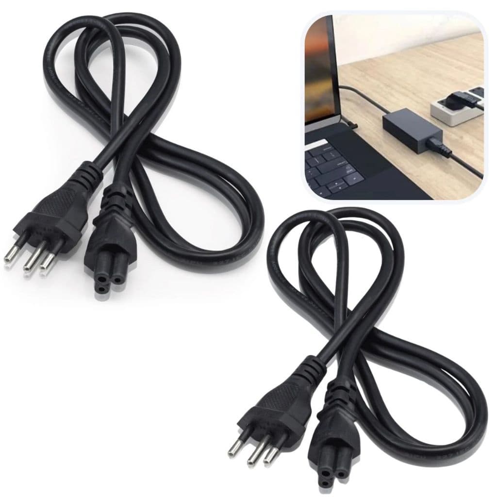 Cabo De Força Tripolar Para Fonte Notebook Fio Energia 3 Pinos Reforçado Diversas Marcas Kit Com 2 unidades