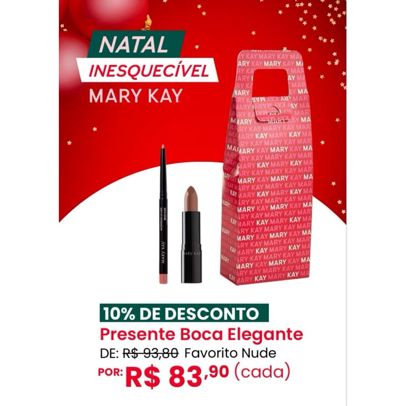 Presente Natal Boca elegante - Favorito Nude