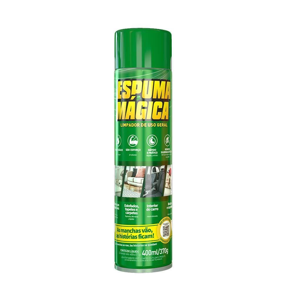 ESPUMA MAGICA AEROSSOL 400ML - PROAUTO LIMPA SOFÁ COLCHÃO TIRA MANCHA