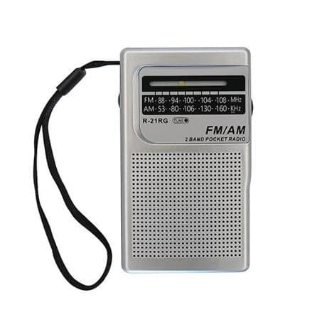 Radio Recarregável Portátil Am Fm de Bolso 2 Pilhas AA