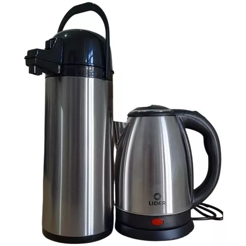 kit Chaleira Jarra elétrica preta+garrafa térmica 110v e 220v chimarrão tereré