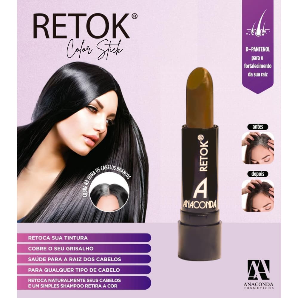 Batom Retoque de Raiz para Cabelo e Barba Loiro Escuro Anaconda - 3g