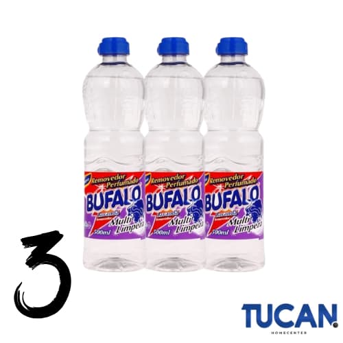 Kit 3 unidades - Removedor Bufalo Perfumado 500ML - Lavanda Multi Limpeza