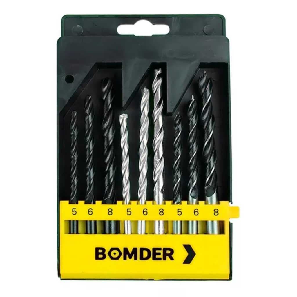 Bomder Brocas Aço Resistente 9 Peças Concreto Madeira Metal