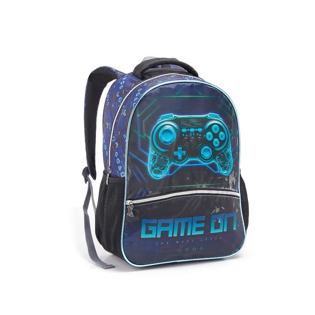 Mochila De Costa Play Gamer Escolar Game Menino Infantil Grande Cor Play Station Controle