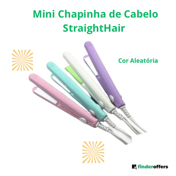 Mini Chapinha  de Cabelo, Straight Hair, Com Case, Mini Prancha,   Bivolt, Portátil, De Bolsa.