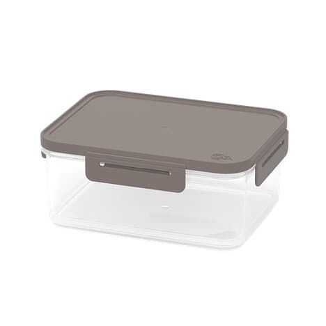 Pote Hermético 1,1 L Retangular Plástico - Cor Warm Gray - Linha Hug - Coza