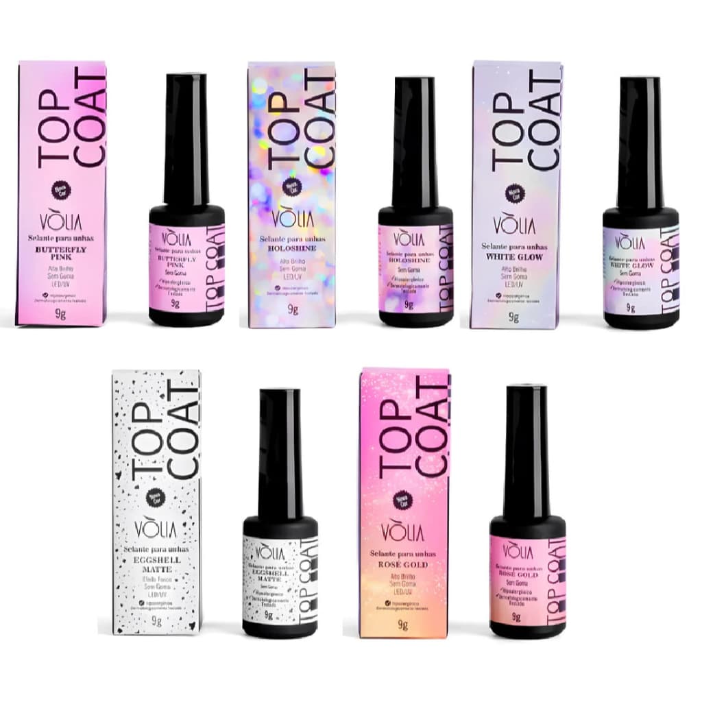 Top Coat Vólia - Lançamento Coleção Efeitos - 9g ESCOLHA A COR