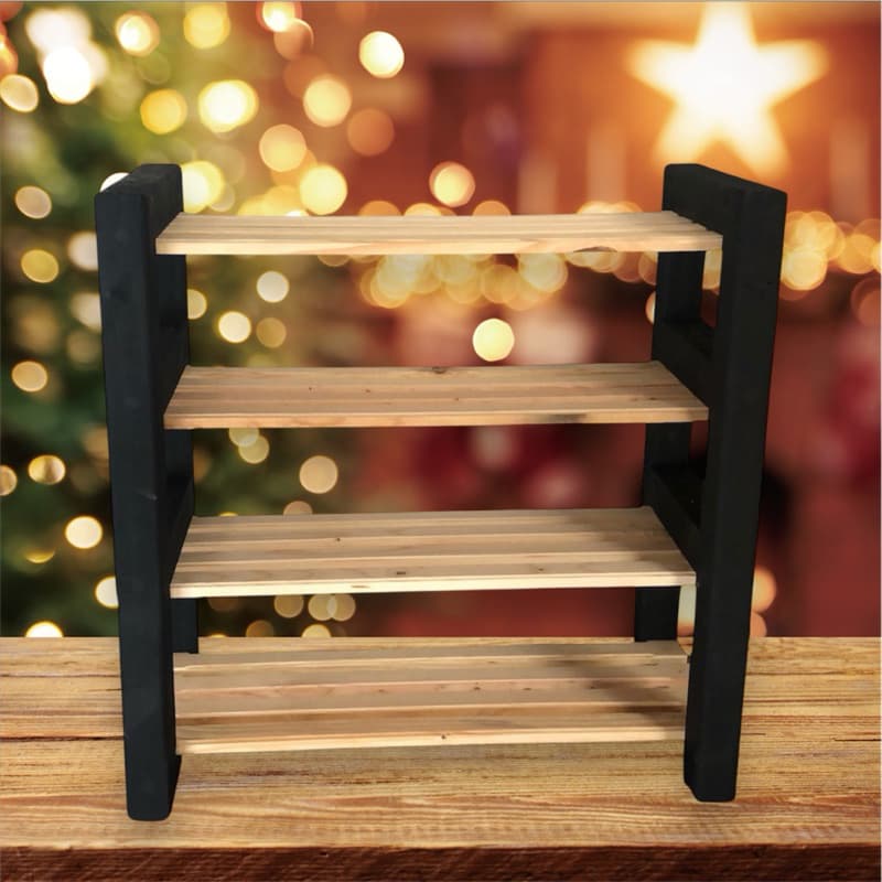 Sapateira para porta de casa em madeira pinus organizador Mesa de cabeceira multiuso 4 Prateleiras