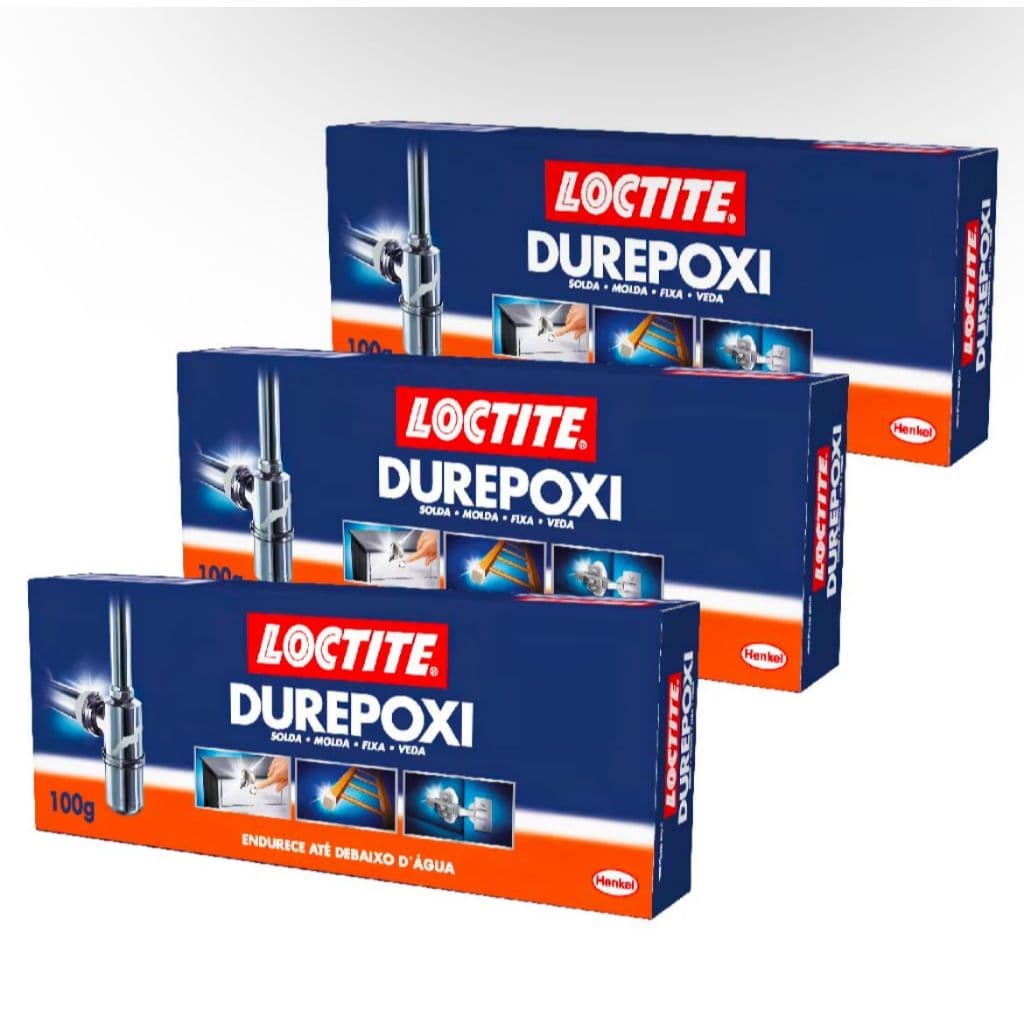 Kit Com 3 Durepoxi Cola Epóxi Massa Adesiva Ultra Forte 100G Grande