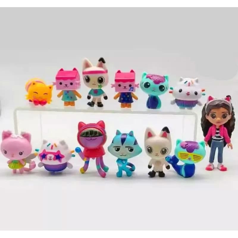 kit com 13 personagens miniaturas casa mágica da Gabby