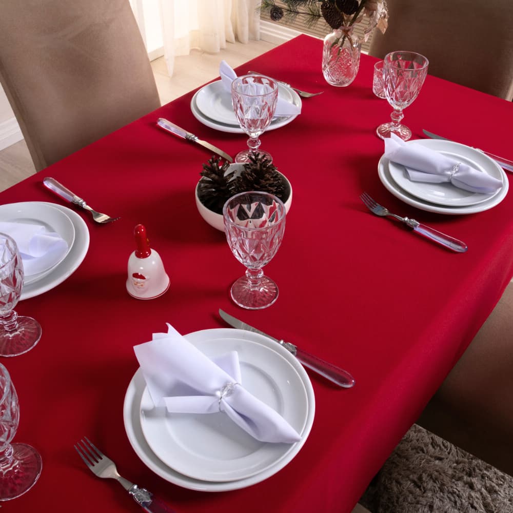 Toalha De Mesa Liso 4 Lugares 100% Poliéster Toalha Mesa Quadrada