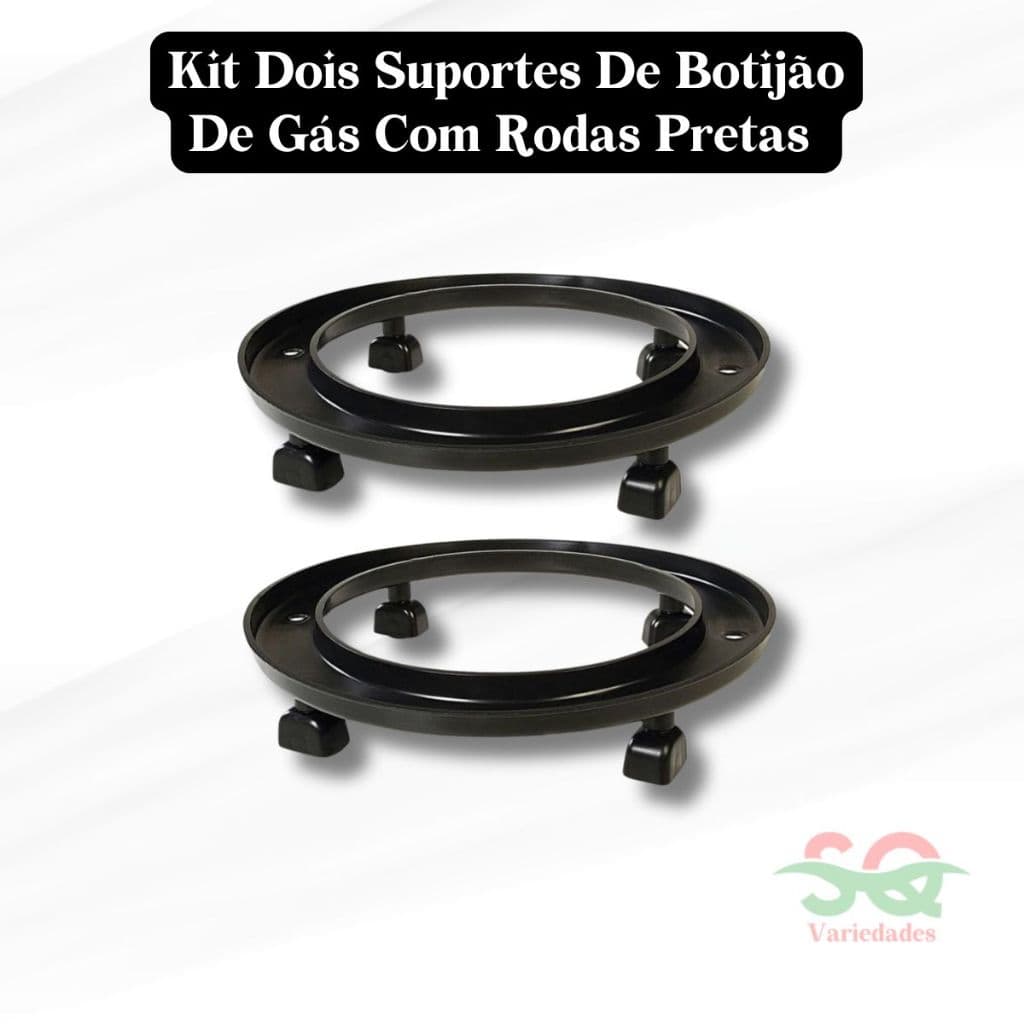 Kit 2 Suporte para Botijão Bujão de Gás Com Rodinhas/Vasos/Plantas/Água Mineral