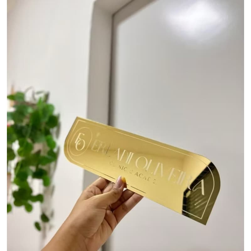 Kit 3 Placas Sinalização De Porta Personalizada em Acrilico Espelhado Luxo Linda