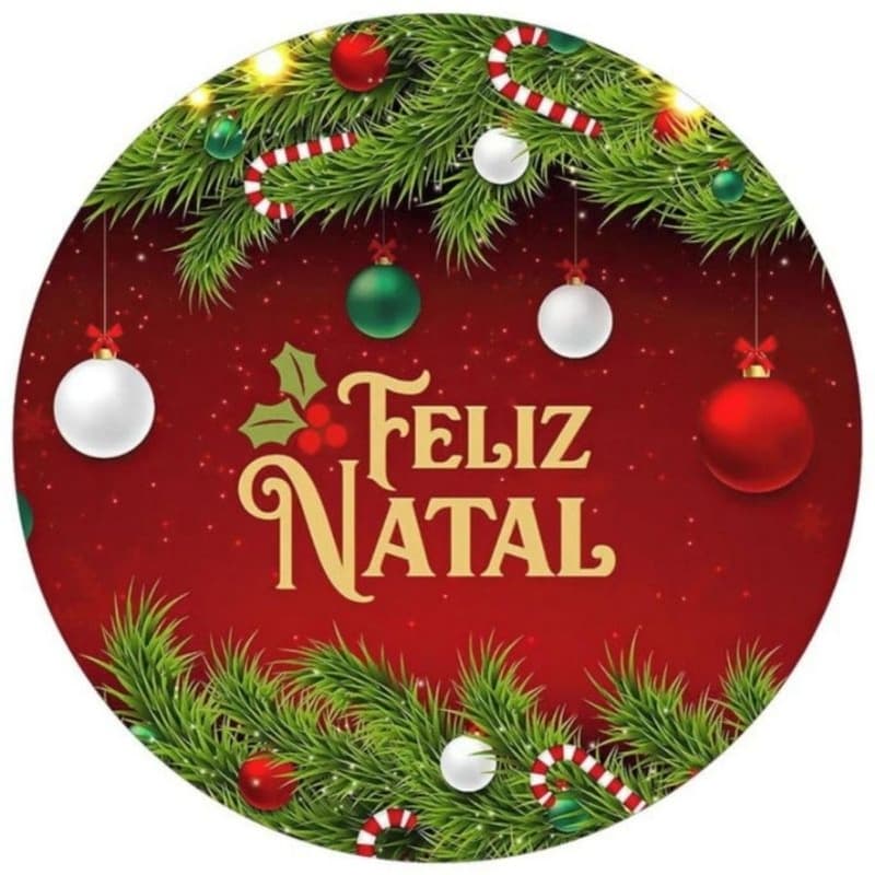 50 Adesivos Tema Natal Redondo 5cm