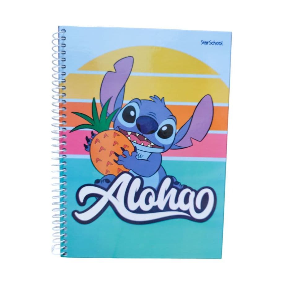 Caderno Universitário Grande 80fls 01 matéria Lilo & Stitch Capa Dura