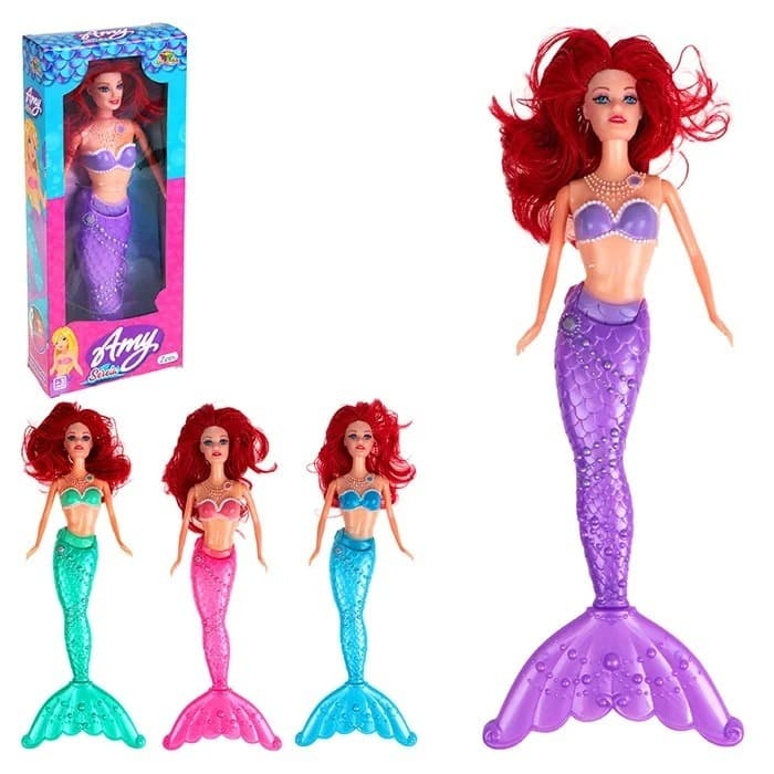 kit Com 2 Bonecas Amy Sereia 26cm Com Brilho E Acessórios Infantil Bonecas Amy Sereia Presente