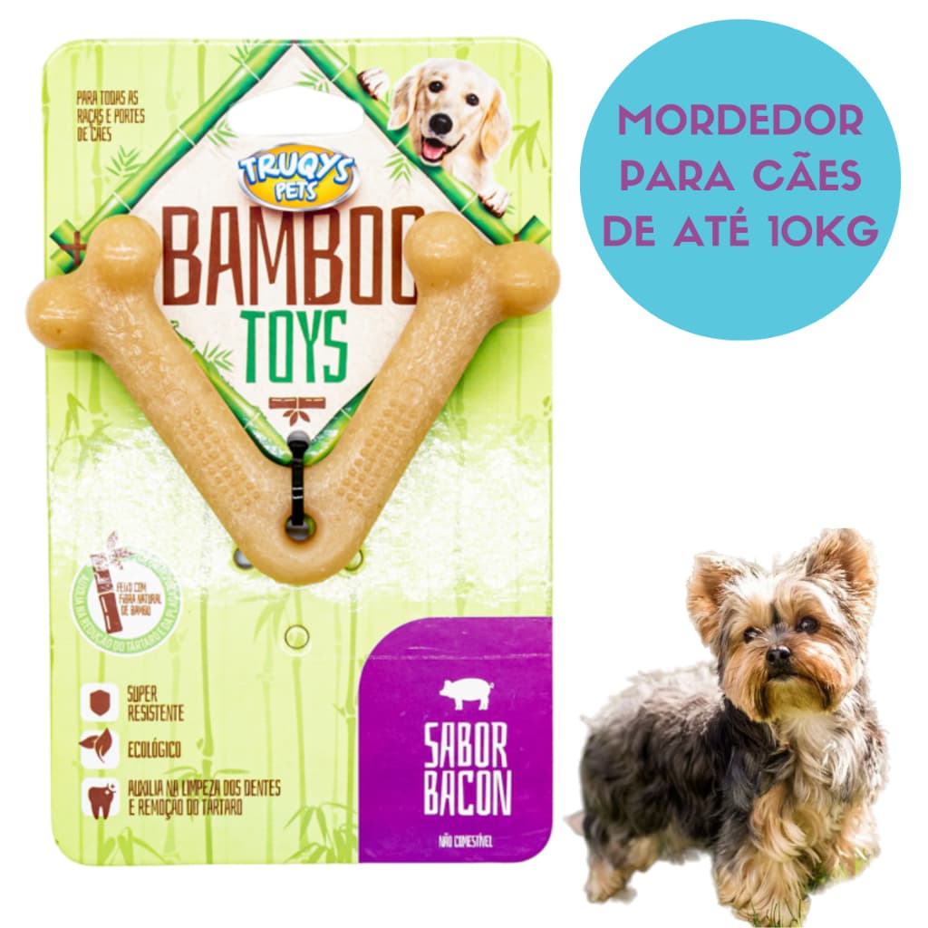 Brinquedo Mordedor Osso Bamboo Toys V Truqys Pequeno Sabor Bacon
