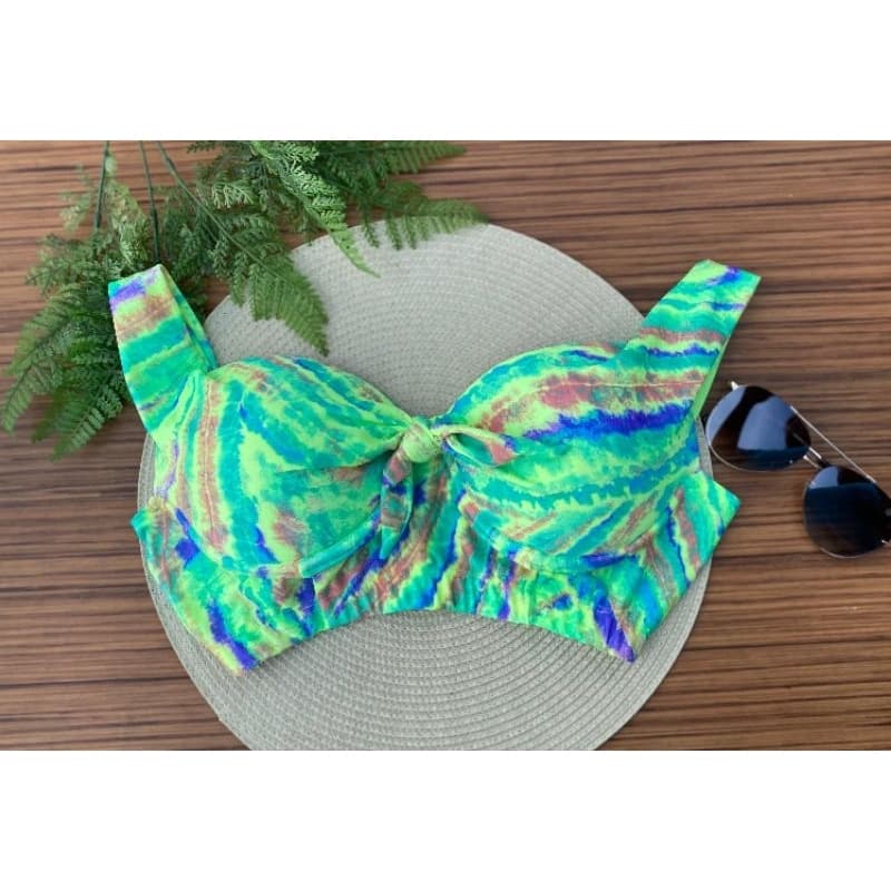 Biquíni Top Avulso Meia Taça Plus Size detalhes de Amarração Moda Praia