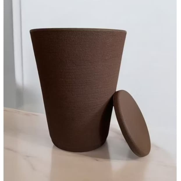 Vaso para planta em polietileno coluna Redonda Cone 40x32x23 cm com prato coletor