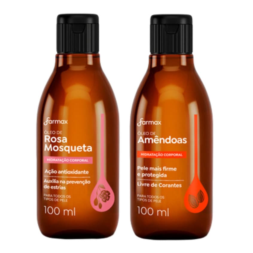 Óleo De Amêndoas /Rosa Mosqueta Capilar/Corporal Farmax 100ml