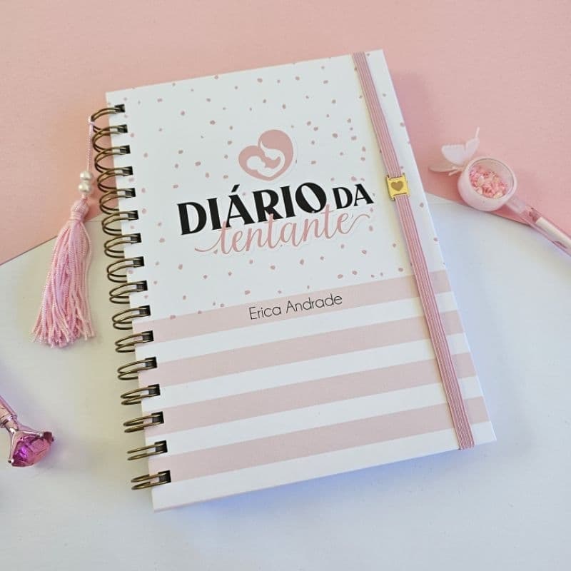 Diário da Tentante Rosa  Planner da Tentante Planejamento da Gravidez
