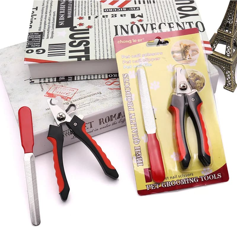 Kit para Unhas com Alicate e Lixa para Animais – Tamanho Padrão, Grip Anatômico