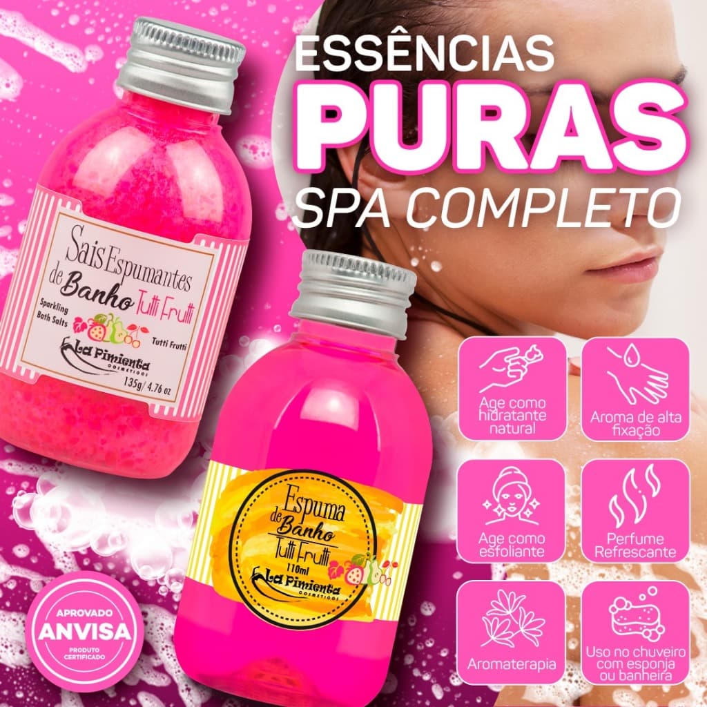 SAIS E ESPUMA DE BANHO PARA UM BANHO COM LUXO E CONFORTO