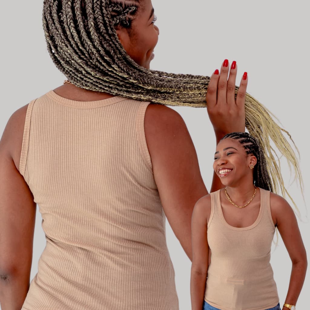 Regata básica Feminina em Ribana Canelada blusa da blogueira