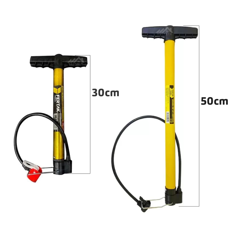 Bomba de Ar Portátil Manual 30cm e 50cm para Pneu de Carro, Moto e Bicicleta