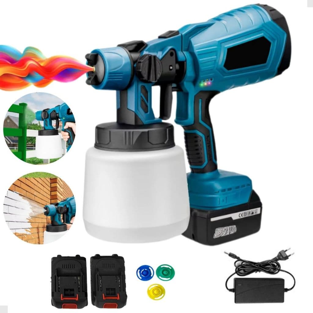 Pulverizador Pistola De Pintura Bateria Profissional 4 Bicos Pintar Spray Tinta Pulverizar