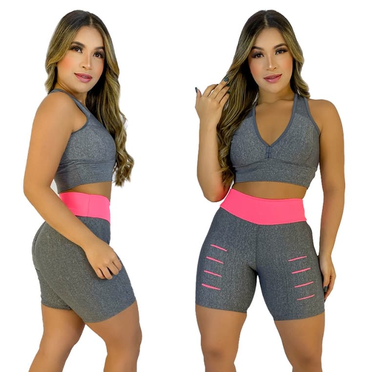 CONJUNTO 1 BERMUDA FEMININA + 1 TOP ENVIO 24 HORAS CICLISMO