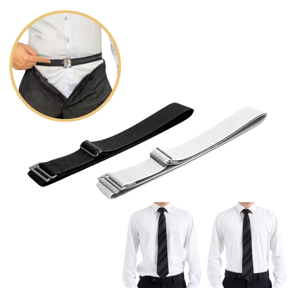 Kit 2 Cinto Elástico Prendedor Segura Estica Camisa Social