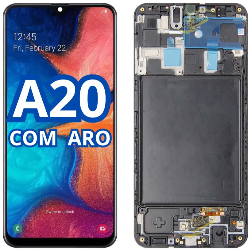 Tela Frontal Display Lcd Compatível A20 Com Aro /SEM ARO - A Pronta Entraga