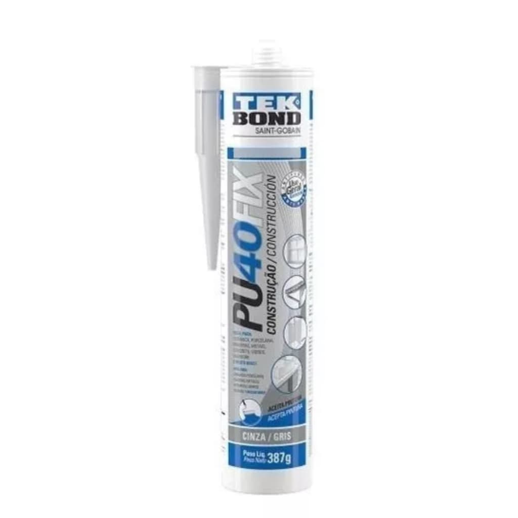 Adesivo Selante Silicone Pu40 Cinza 387gtekbond