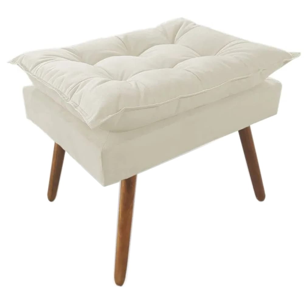 Puff Decorativo Opalla Pés Palito Suede - Belim Móveis