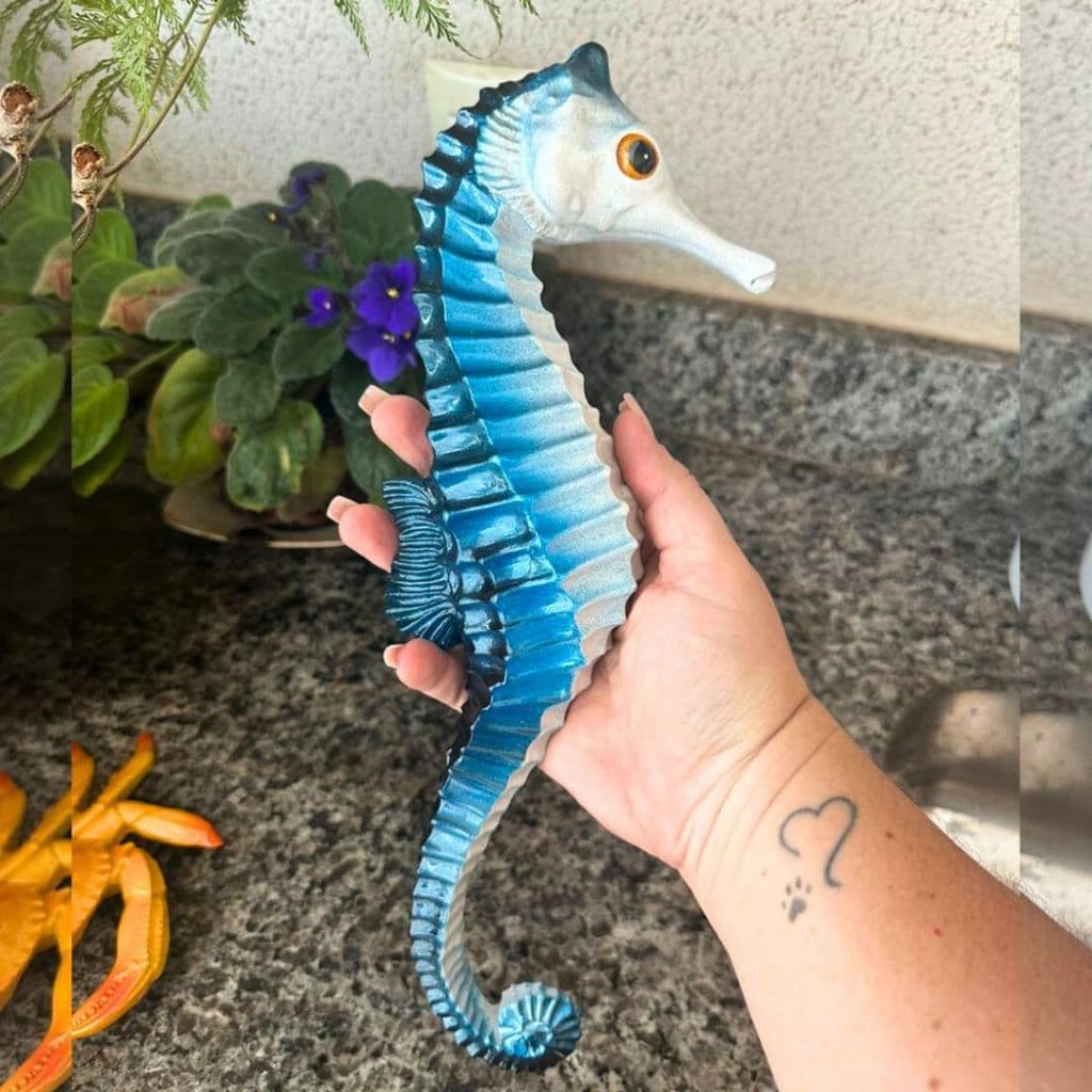 Decoração Fundo Do Mar Resina Tartaruga Caranguejo e Cavalo Marinho para Pendurar