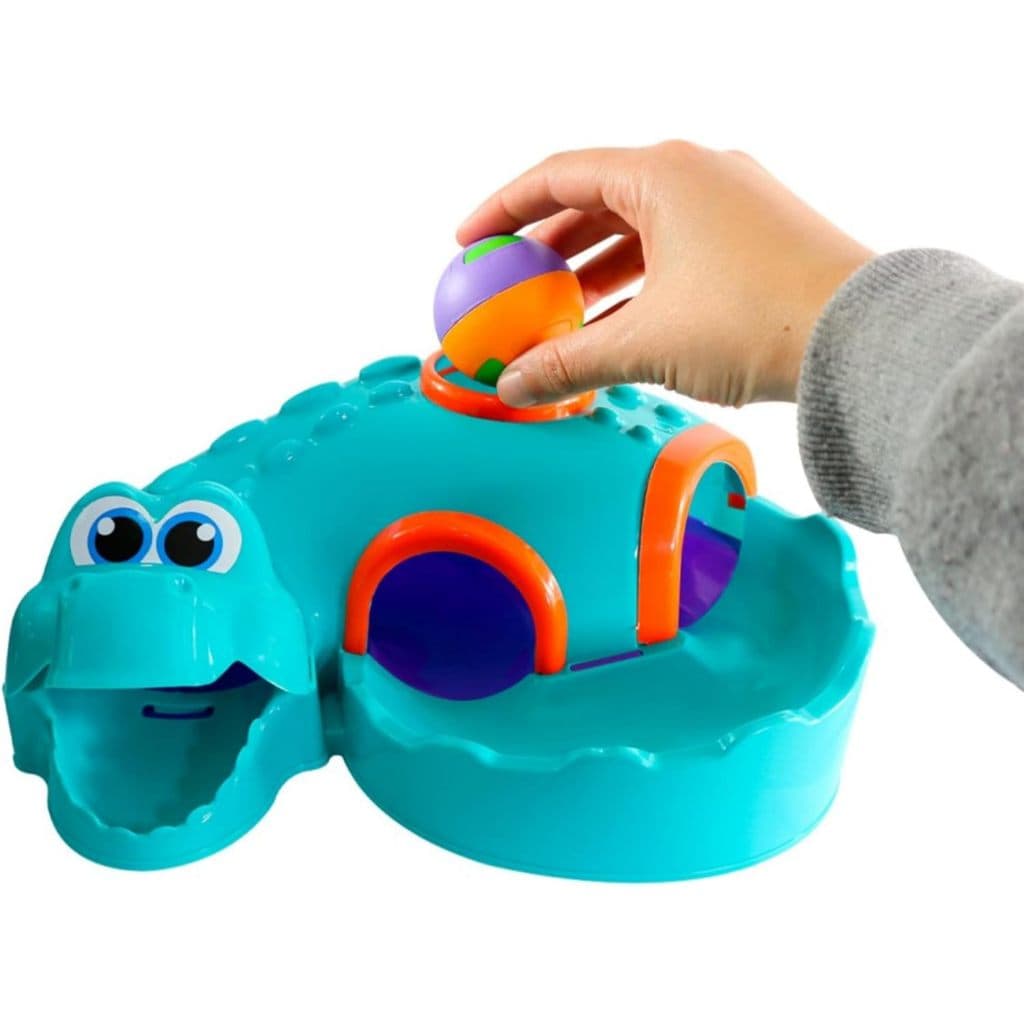 Brinquedo Túnel de Jacaré com Bolinha Chocalho Pedagógico Brinquedo Infantil