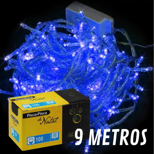 Pisca Pisca De Natal 100 Leds 8 Funções Com 9m Luzes Azul 220v Wincy Natal