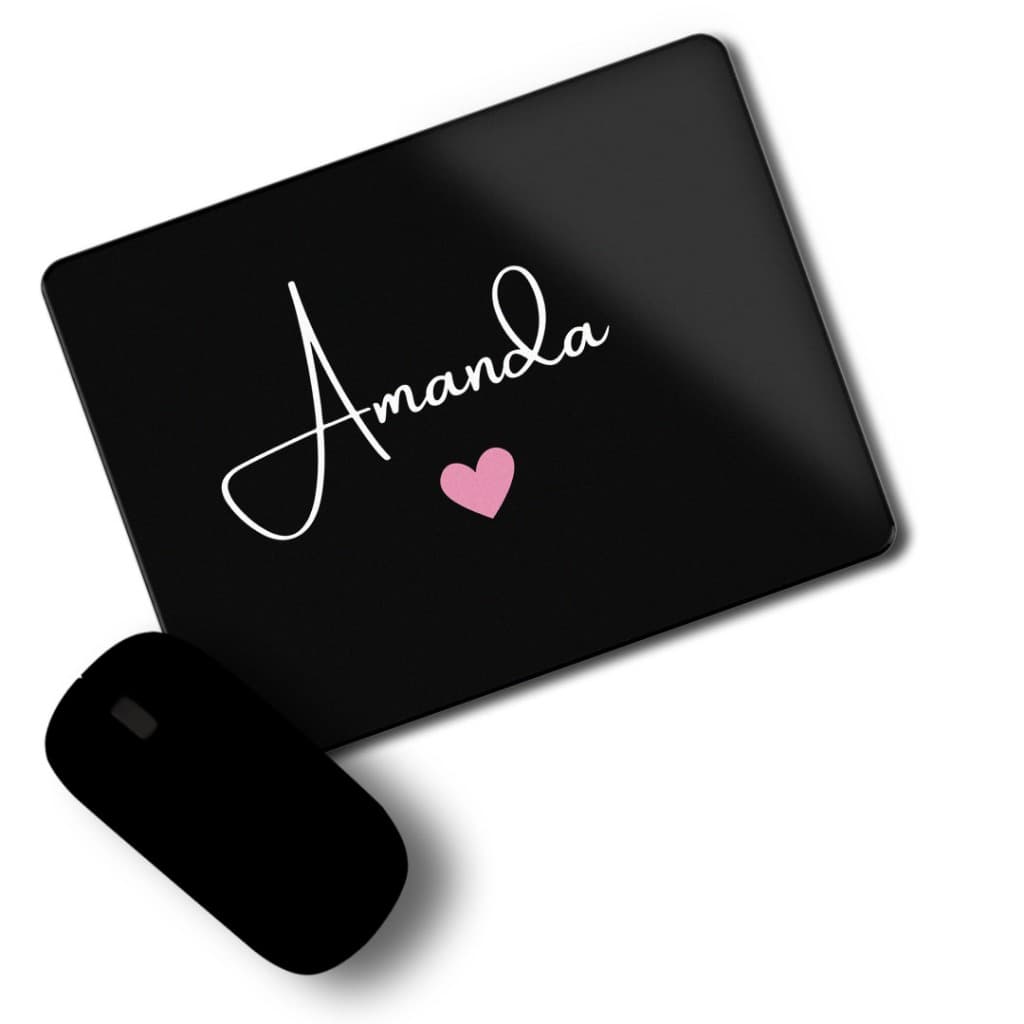 Mouse Pad preto Personalizado com Nome, Presentes, aniversário