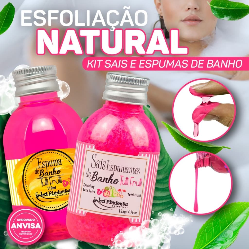 SAIS E ESPUMA DE BANHO COM AROMA SUAVE PARA UM MOMENTO DE RELAXAMENTO