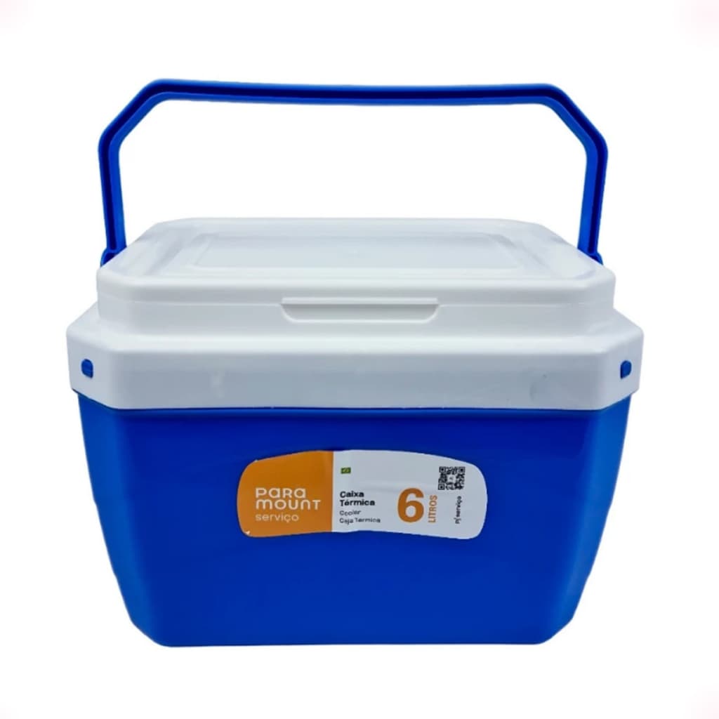 Caixa Térmica Cooler 6 Litros Alça Azul Paramount