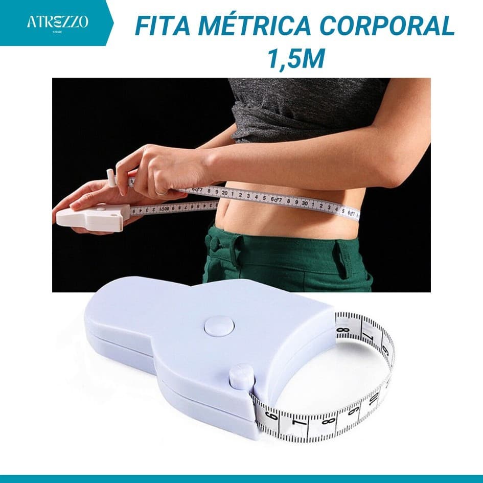 Fita Métrica De Medição Corporal 150cm Retrátil E Portátil Circulo Automática Para Academias Fitness Nutricionista