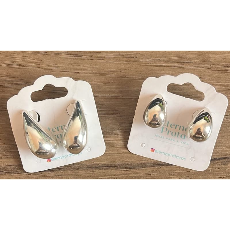 Brinco Gota da moda | 1,7cm ou 2,9cm em Prata 925