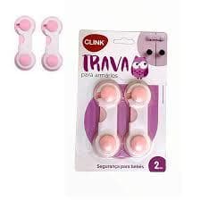 Kit 2 Trava Gaveta Porta Armário Segurança Bebê Colorido Promoção
