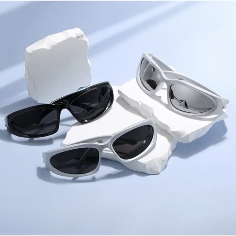 Y2K Top Óculos de Sol Retangulares tendência Hip Hop Punk Óculos de Sol Feminino Óculos de Sol Masculino