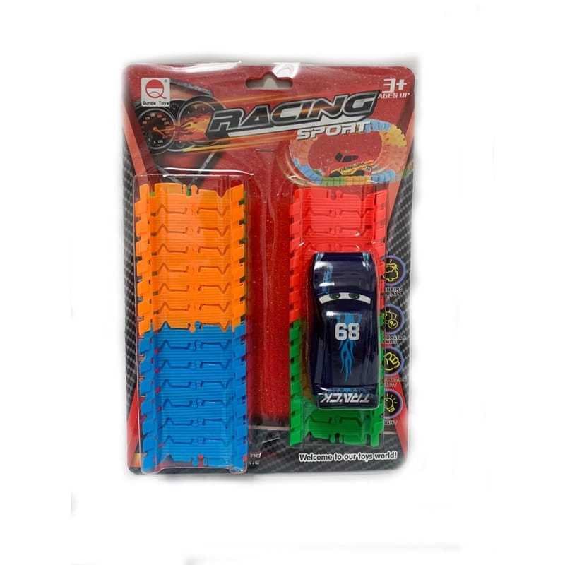 CARRO PISTA MALUCA Relâmpago Mcqueen com 56 pcs e Pilhas.